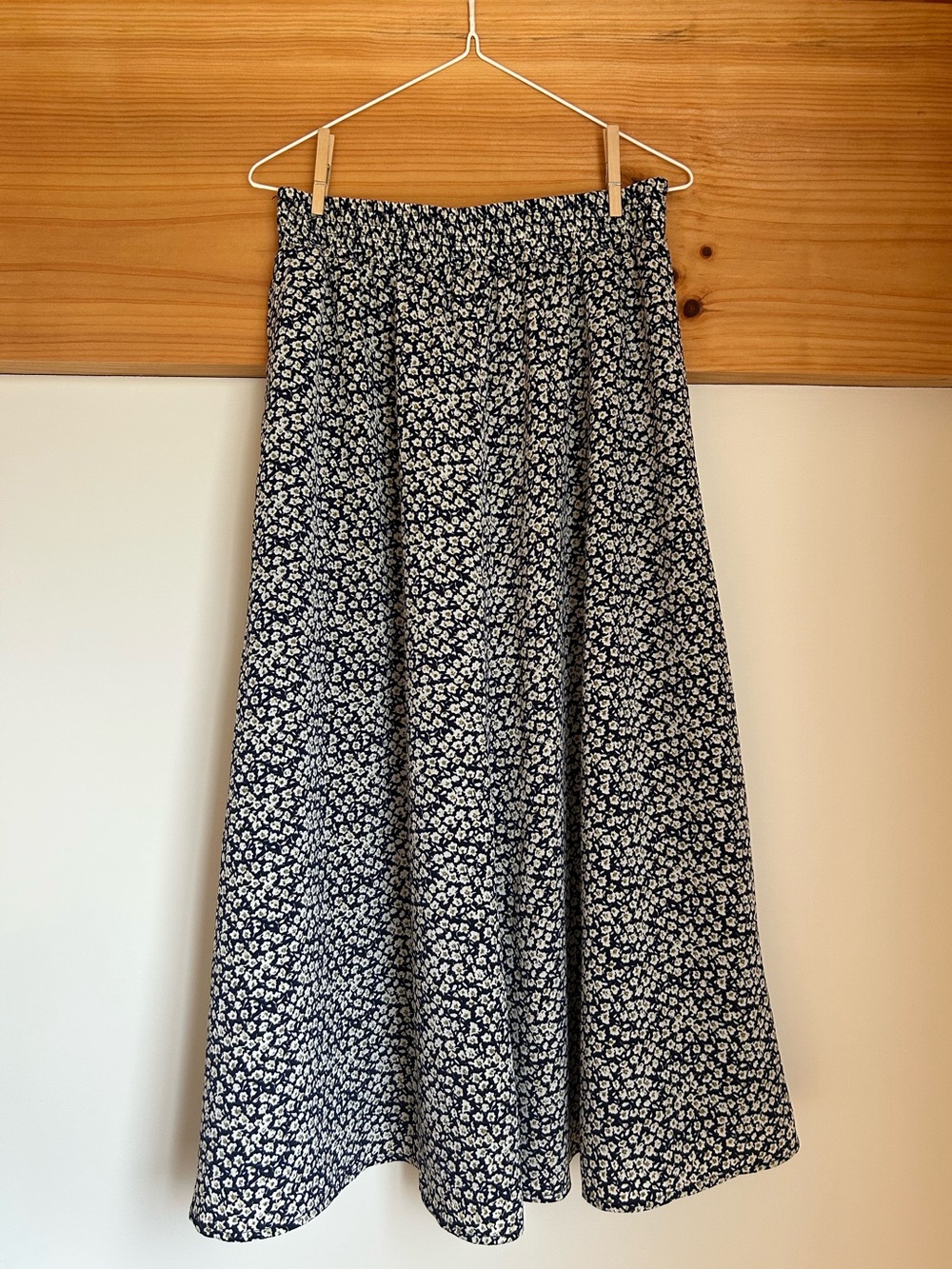 Blue and White Floral Maxi Skirt